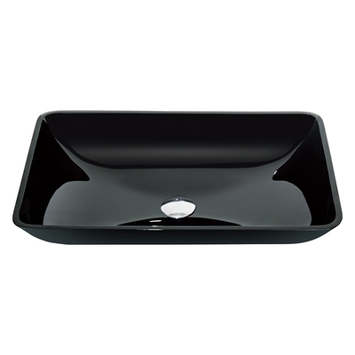 Wastafel Kamar Mandi Mengkilap Tinggi Black Crystal Stone Glass Vessel Sinks