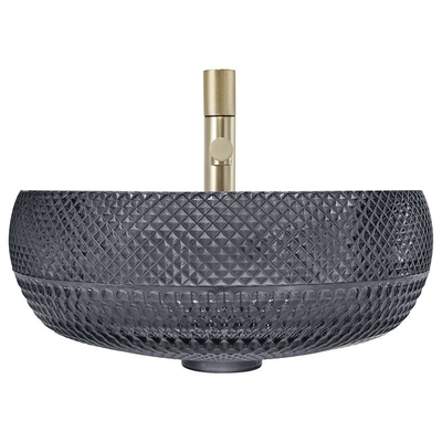 Italian Design Crystal Glass Vessel Basins Countertop Warna Hitam Transparan