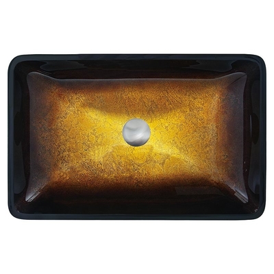 Gradient Brown Glass Wastafel Kamar Mandi Non Porous Dynamic Vessel Sink Kaca Tempered