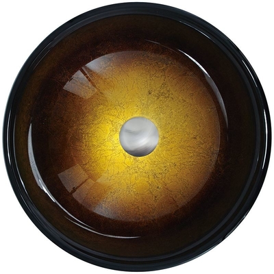 Kamar Mandi Kaca Tempered Vessel Sink Gradient Brown Round Wash Basin Bowl