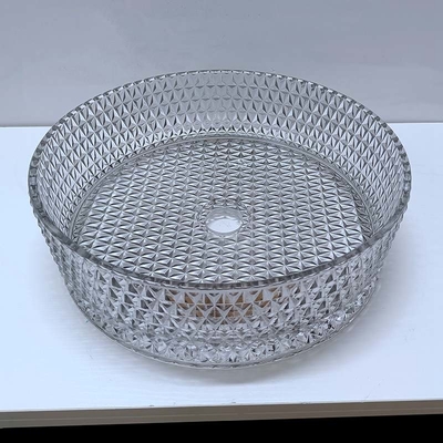 Desain Italia Crystal Glass Vessel Basins Countertop Warna Abu-abu Muda Transparan