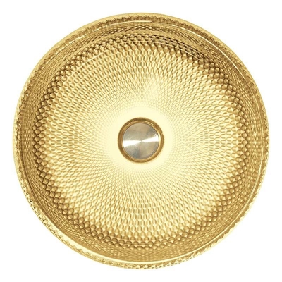 Dilapisi lapisan Kaca Bejana Wastafel Crystal Bath Wastafel Dalam Warna Emas 18K