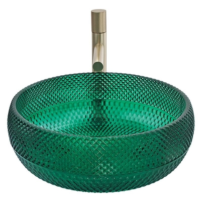 Countertop Mounted Glass Vessel Sinks Crystal Wastafel Kamar Mandi Wastafel
