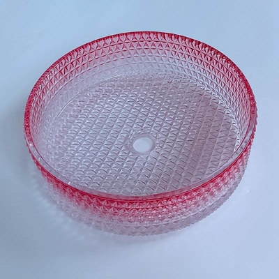 Modern Gradient Red Glass Basin Bowl Diecasting Crystal Wastafel Kesombongan Kamar Mandi