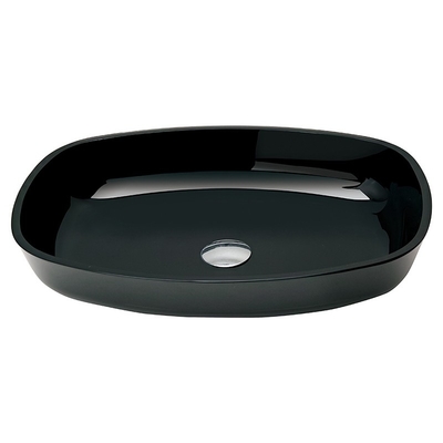 Wastafel Kamar Mandi Tempered Hitam Mengkilap Tinggi Halus Interior Dan Eksterior