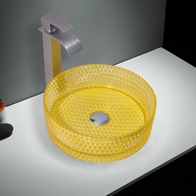 Unit Wastafel Kaca Cylinder Dengan Tempat Tiriskan Tengah Meja Wastafel