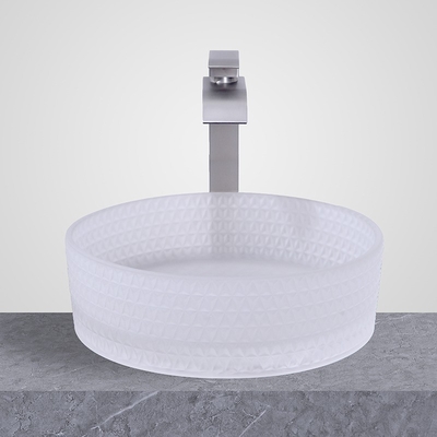 Wall Mounted Glass Wash Basin Acid Matt Kamar Mandi Countertop Vessel Sinks Garansi 24 Bulan