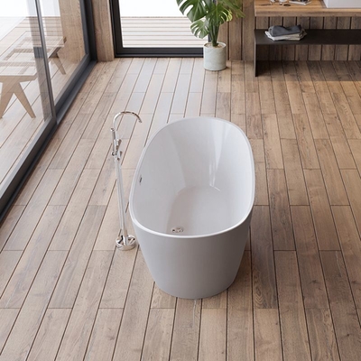 Matt Gray bebas berdiri bak mandi acrylic bentuk oval rendam bak mandi 1700 * 800mm