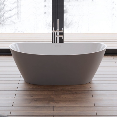Matt Gray bebas berdiri bak mandi acrylic bentuk oval rendam bak mandi 1700 * 800mm