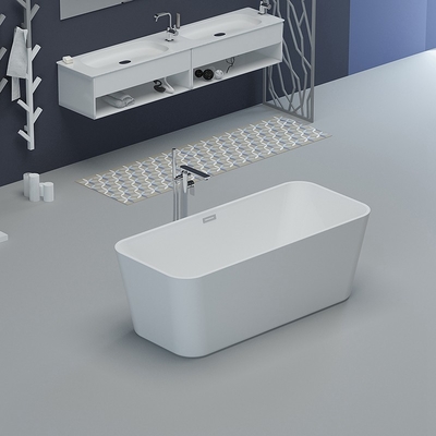 Stand Alone Acrylic Soaking Tub 160x75x56cm 5 Tahun Garansi