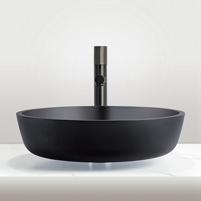 420*420*110mm Tabung Cuci Bulat Dengan Pop Up Waste Tempered Glass Sink No Overflow
