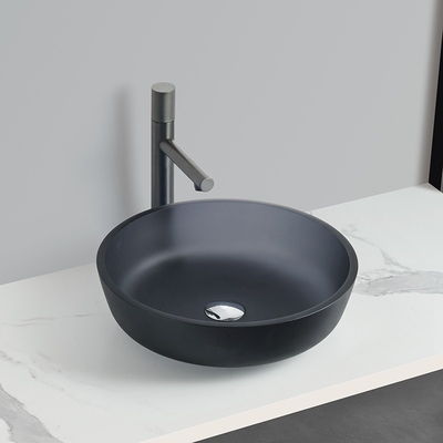 420*420*110mm Tabung Cuci Bulat Dengan Pop Up Waste Tempered Glass Sink No Overflow