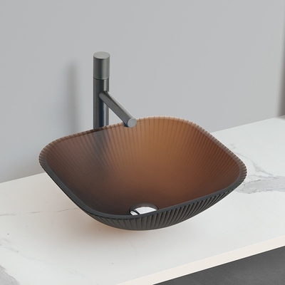 Countertop dipasang kamar mandi Basin Cuci Di Asam Matt Emas Warna Teh