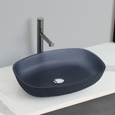 Countertop dipasang kamar mandi baskom cuci bentuk melon Sink wadah kaca