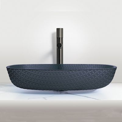 Countertop dipasang kamar mandi baskom cuci bentuk melon Sink wadah kaca