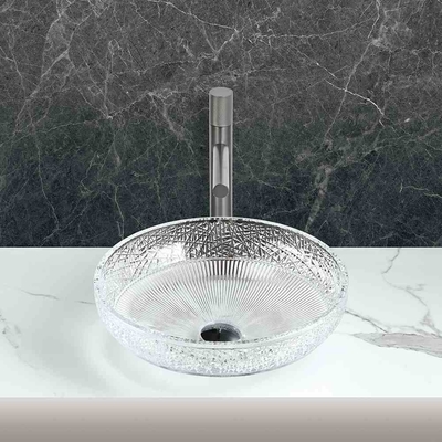 400*400*130mm 1 Lubang Kapal Kaca Basin Pusat Lokasi Pengolahan Modern
