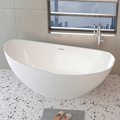80cm Tinggi acrylic bebas berdiri bak mandi tinggi berkilau putih mandi