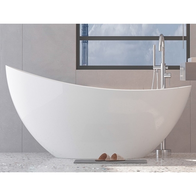 80cm Tinggi acrylic bebas berdiri bak mandi tinggi berkilau putih mandi