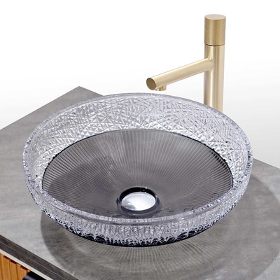 1 Lubang Tangki Kaca Basin Dengan Opsional Pop Up Drain Termasuk Sink Kaca