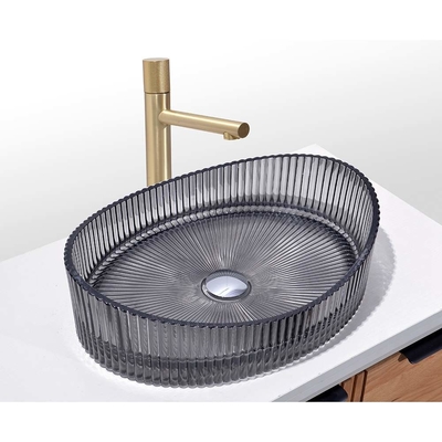 Modern Die Casting Glass Wash Basin Countertop Dipasang Kaca Sink Bowl
