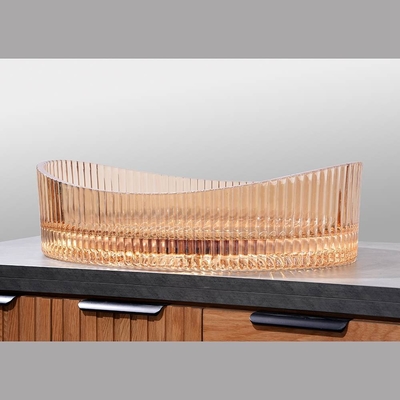 500*370*140mm Ukuran Kaca Toilet Cuci Basin Crystal Glass Sink Bowl