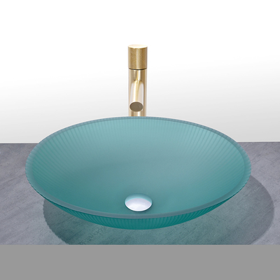 500*360*155mm Tempered Glass Sink dengan lubang pembuangan 45mm