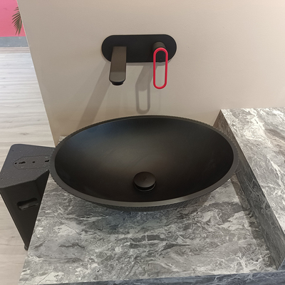 500*360*155mm Tempered Glass Sink Mudah Untuk Membersihkan Tidak Overflow