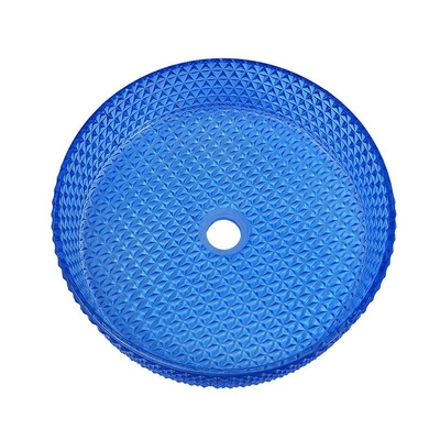 Putaran 120mm Kamar Mandi Wastafel Kaca Jenis Berlian Kristal Warna Biru