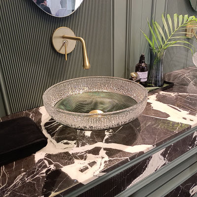 Sink Kamar Mandi Meja Bulat Bergaya Dengan Ukuran Saluran 1.77 Inci